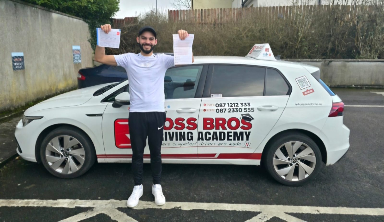 Happy learner with PASSED sign