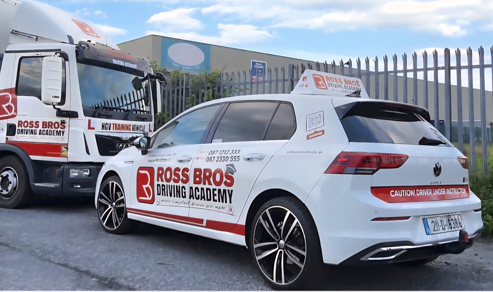 Ross Bros Driving Academy white VW Golf tuition cars